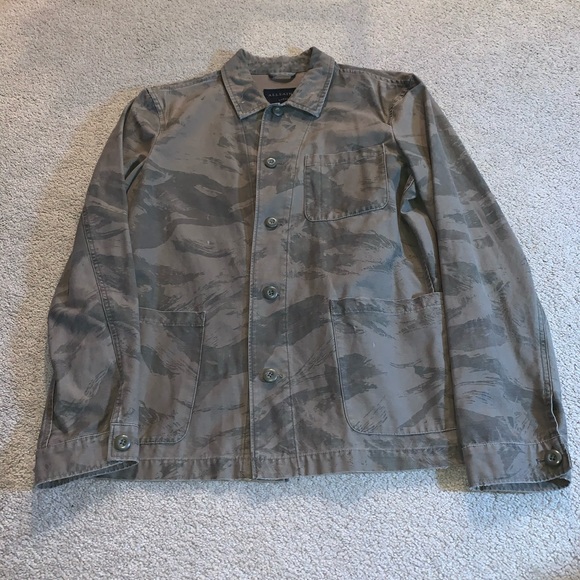 All Saints | Jackets & Coats | All Saints Mens L Camo Button Up Jacket | Poshmark